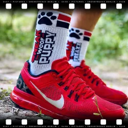 SneakFreaxx Chaussettes Sneak Woof Puppy Rouge